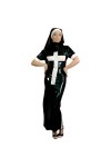 Latex NaturelRobe Longue en Latex avec Garnitures dhabitude de Nonne sur Les côtés, Couvre-Chef, Combinaison Moulante Unifor