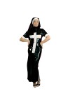 Latex NaturelRobe Longue en Latex avec Garnitures dhabitude de Nonne sur Les côtés, Couvre-Chef, Combinaison Moulante Unifor