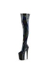 WOkismD Bottes en cuir verni 20CM Super High Heels Plate-forme étanche Grande taille Nightclub Pole Dancing Performance Chaus