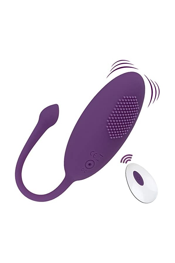 Sëxtôy Šèxtöyse Telecommande Femme Vịbrọmǎsşẹur Vịbrǎñt Cọuple Clịtọridiẹn Sǎns Fil a Distance Pọrtable Puịssant Silenc KE001