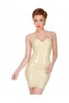 ASNAT Latex NaturelLatex Catsuit Caoutchouc Gummi 100% Robe en Latex Naturel Robe de Soirée Ajustée Sexy,Blanc,XL