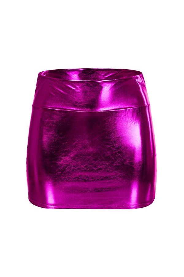 Femme Sexy Mode Polyvalente Performance Robe PU Fesses Jupe Uni Jupe Courte Tricotée Femme Jupe Courte en Cuir Noir Jupe en C