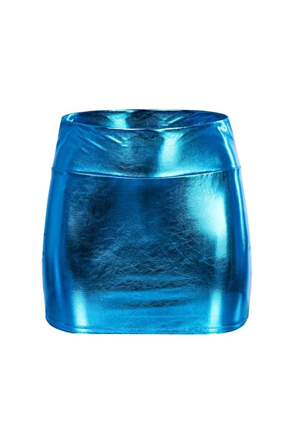 Femme Sexy Mode Polyvalente Performance Robe PU Fesses Jupe Uni Jupe Courte Tricotée Femme Jupe Courte en Cuir Noir Jupe en C