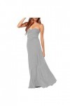 Robe de demoiselle dhonneur à épaules dénudées - Longue en mousseline - Robe de soirée formelle avec fente - Bretelles spagh
