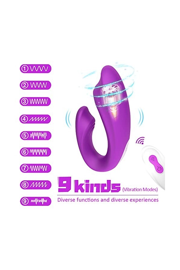 Vībråñt Femme Cūlöttę Telecommande sans Fil Silencieux Vibrátîòns de Fréquence, Vibròmắssëur Vìbráňt Femme Põìnt Ġ avec Téléc