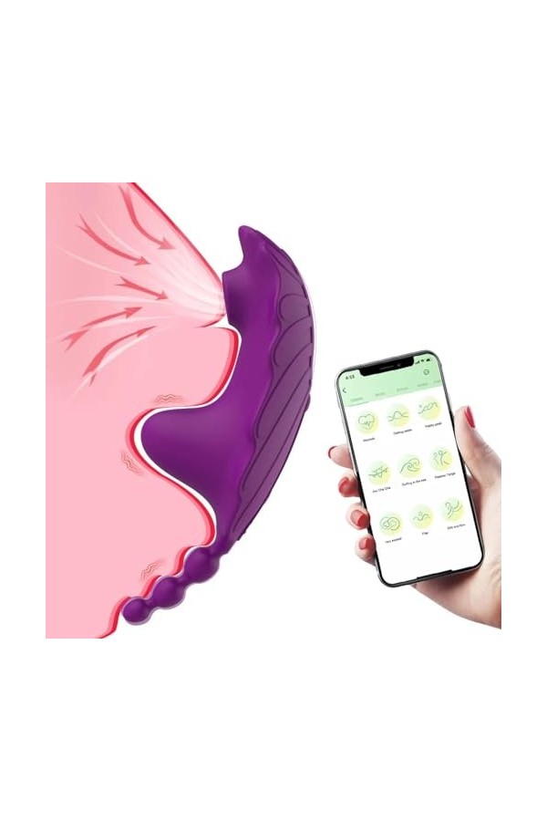 Oeuf vibrant Oeuf vibrant Invisible en gel de silice portable, contrôle par application, 10 Modes, vibrateur Pour pour femmes