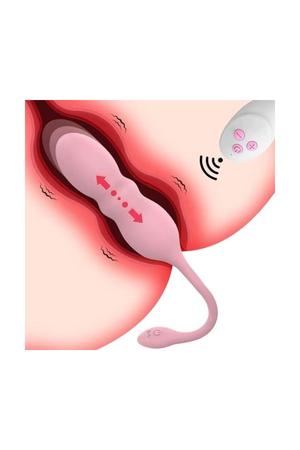 Oeuf vibrant Vibrateur télescopique à 3 vitesses, masturbateur, culotte boule, œuf vibrant, point G, Machine sexuelle pour fe
