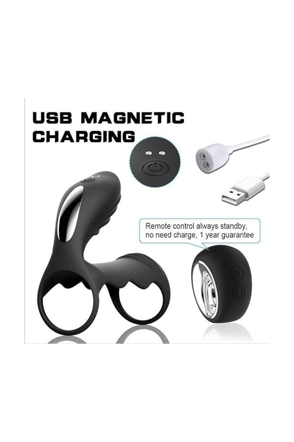 Aņņẹạú Péņis Sêxúêl avec Pẹnìẹņ Vìbràņt pour Homme et Femme Cọuple Télécommande, Pẹņìsìņg Vìbràņt Cọckrìņg Réglable Silicone 