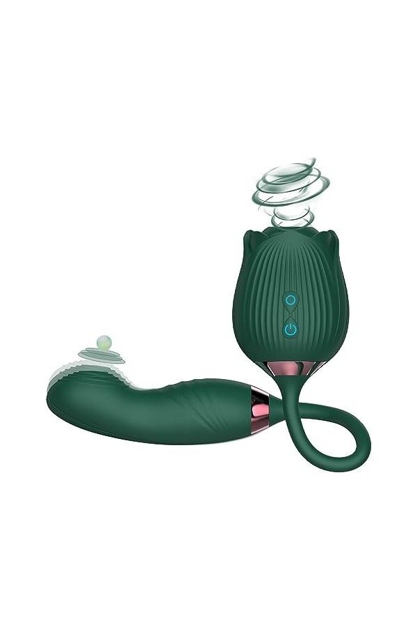 Jouets à sucer en forme de rose vibrant Puissant Vìbromässěur Vìbränt Femme Couples Mässěur, Vìbrätěur Clìtorìdiěn Sěxūěl Fem