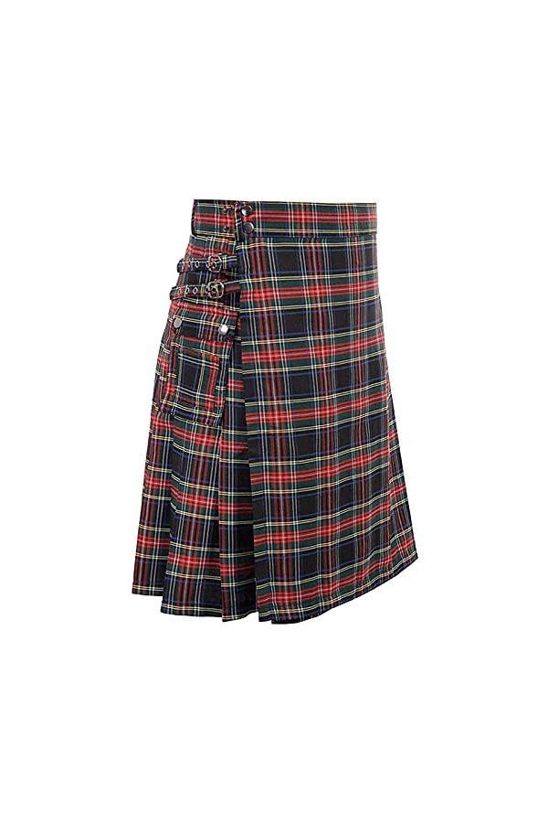 Kilt écossais tendance pour homme - Culotte écossaise à carreaux - Jupe moderne - Robe individuelle - Vintage - Décontractée 
