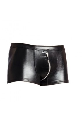 Shorts Cuir Verni Homme Sexy Pantalon Court Boxer Briefs Clubwear Erotique Lingerie Color:Black,Size:L 