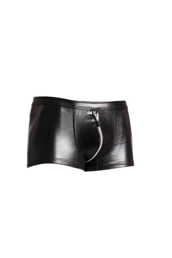 Shorts Cuir Verni Homme Sexy Pantalon Court Boxer Briefs Clubwear Erotique Lingerie Color:Black,Size:L