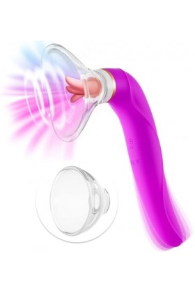 Pompe à vulve pour Clitoridien Vibrant avec langue Vìbròmássěur Clìtòrìdiěn Sucěur Pòìnt G Telecommande Vìbránt Femme Super P
