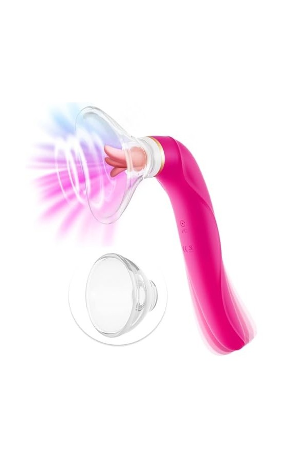 Pompe à vulve pour Clitoridien Vibrant avec langue Vìbròmássěur Clìtòrìdiěn Sucěur Pòìnt G Telecommande Vìbránt Femme Super P