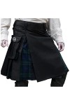 Kilt écossais Vintage Kilt gothique Hommes Jupe kilt traditionnelle à carreaux Jupes classiques Casual Carreaux Jupe avec poc