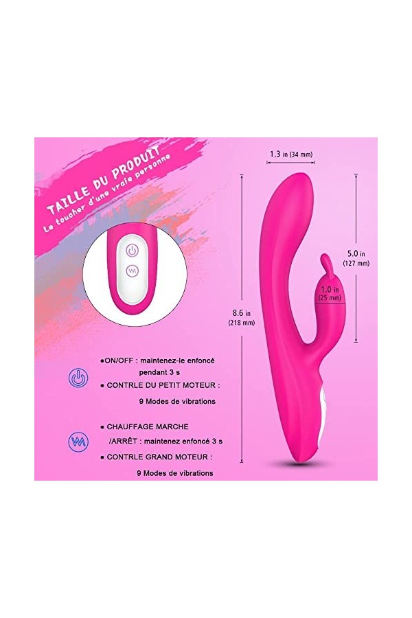 Vîbro-mas-sěur pour Femme Clît-ôrî-diěn,Vîbratěūr Sěxūěl Femme Clî-tôrîdi-ěn Púîssant Silencieux Pôîńt G Silicone 9DG