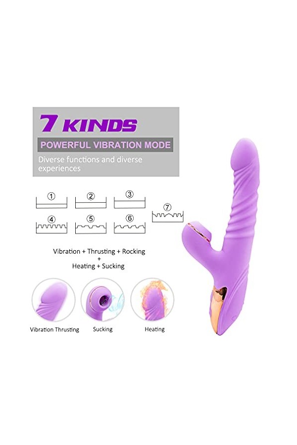 Vîbromassěur Rabbît pour Femme Clîtôrîdiěn Lécher,Sěxtôyse Femmes Clîtôrîdiěn Pôîńt G Vîbrańt Púîssant Va Et Vîěnt Silicone S