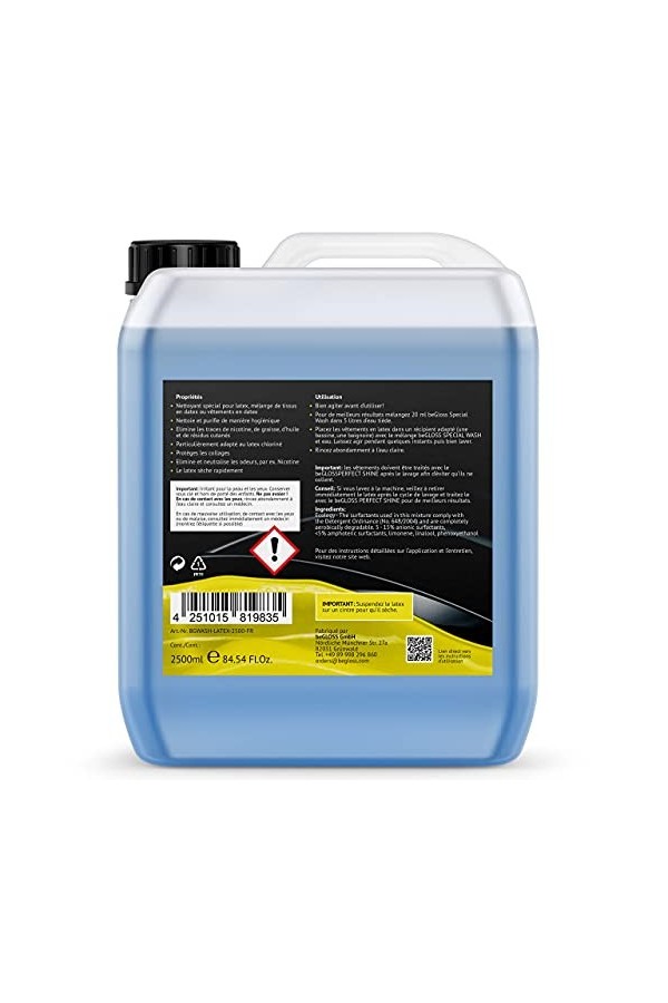 beGLOSS Special Wash LATEX – Nettoyant spécial pour&nbsp;une propreté supérieure – nettoyant doux pour le soin et la purification&nbsp;