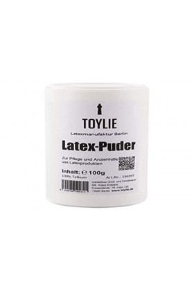 Toylie Latexpuder 100g poudre pour latex, 100% talc, sans additifs, aide à lenfilage pour vêtement en latex