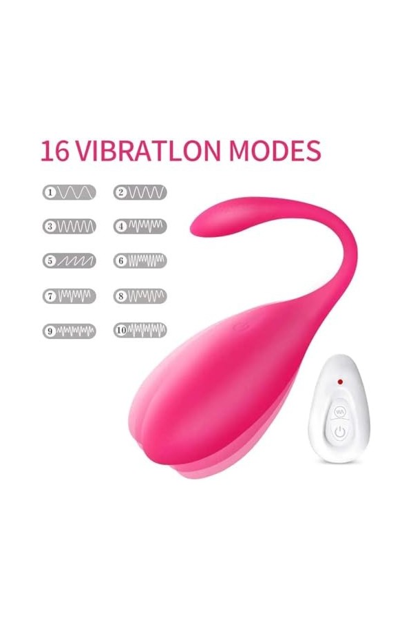 Oeuf vibrant Vibrateur masturbateur contrôle du gel de silice 16 vitesses oeufs vibrants jouet sexuel Pour femmes masturbateu