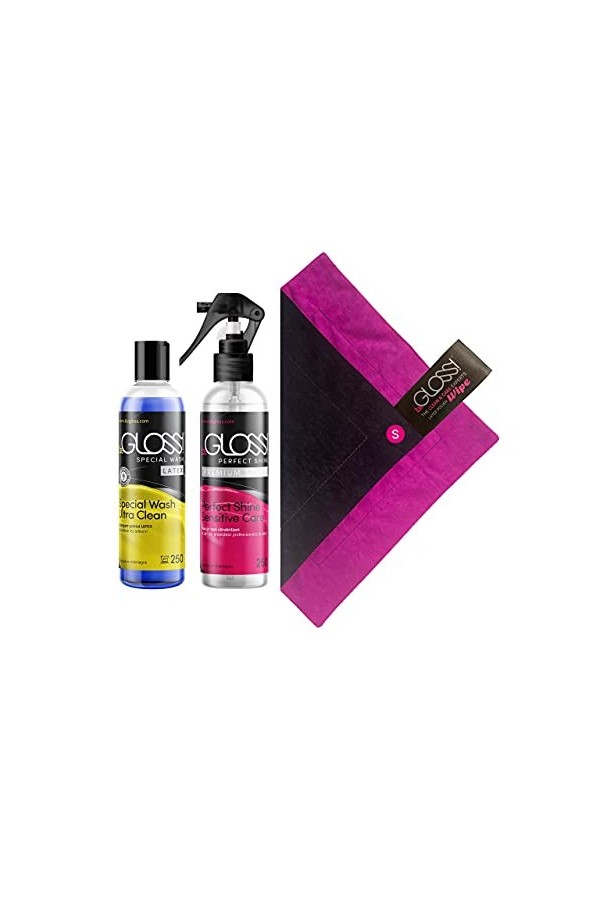 Latex Care KIT 250 - Perfect SHINE PREMIUM SPRAY - Special WASH LATEX - WIPE S