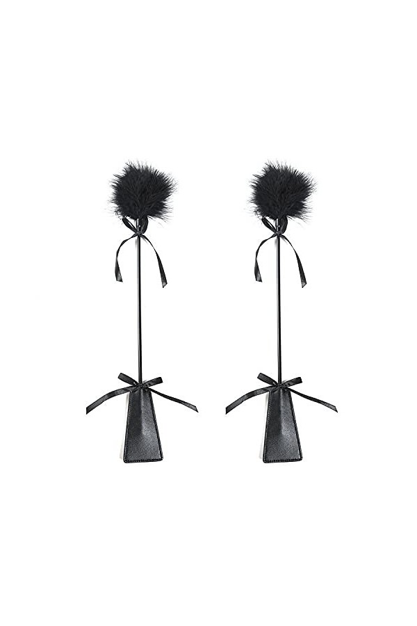Sexy Feather clapping Feather stick Teaching PET clapping Adult couple flirting Toy Noir 