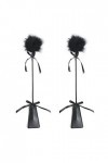 Sexy Feather clapping Feather stick Teaching PET clapping Adult couple flirting Toy Noir 