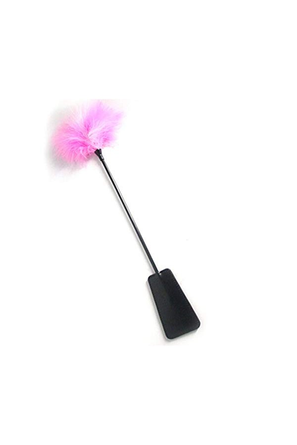 chenyesun Fouet en Cuir de Sport en Cuir de Plumes Exquis PU Fouet Cravache Fessée Plaisir pour Couple Noir