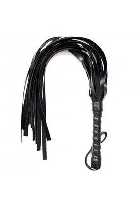 XaiYimee Fouet Court en Cuir Ceinture Noire Fun Whip - Fouet en Cuir de Jeu de rôle.