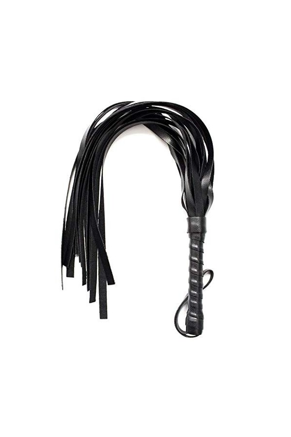 XaiYimee Fouet Court en Cuir Ceinture Noire Fun Whip - Fouet en Cuir de Jeu de rôle.