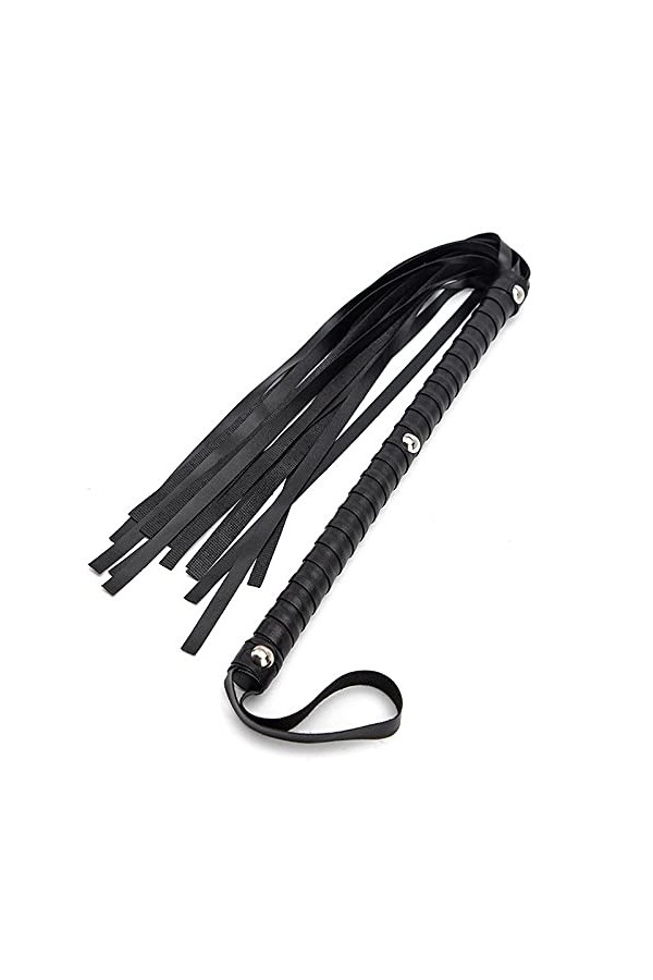 Articles de sexe fouet, manche longue, fouet en cuir, matériau en PVC, trois clous, fouet réglable, fouet décontracté, adulte