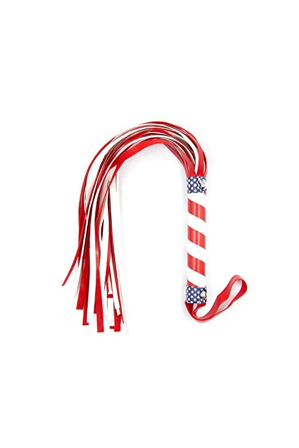 Articles dintérêt pour adultes fouet de flirt de haute qualité cuir rouge et blanc fouet court jouet fouet battement de paga