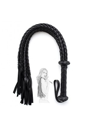 Marilia Couple de Fouet en Cuir Noir fournit Un Jeu damour