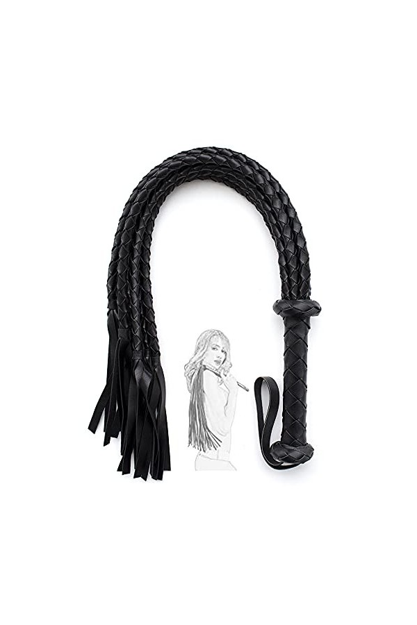 Marilia Couple de Fouet en Cuir Noir fournit Un Jeu damour