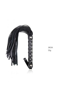 N-Keoboo Jeu Coquine de Fouet en Cuir texturé dispersé Noir Portable