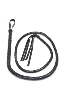 Fouet Long noir avec Bracelet, accessoires de jeu de rôle Sm, jouet de flirt en cuir