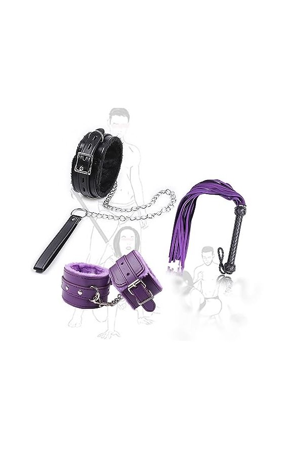 DSJ Jouets de Fête Pour Hommes Et Femmes 3 Pièces Avec Bracelets Ajustables Et Fouet DEntraînement