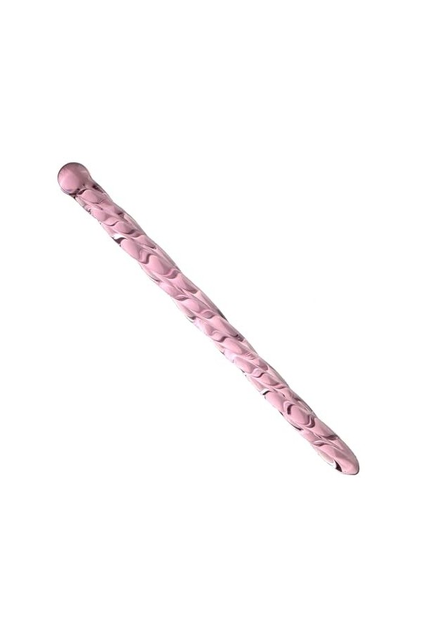 Plug urétral de son urétral de masseur masculin en cristal rose, bouchon urétral fileté en verre transparent, jouet dexercic