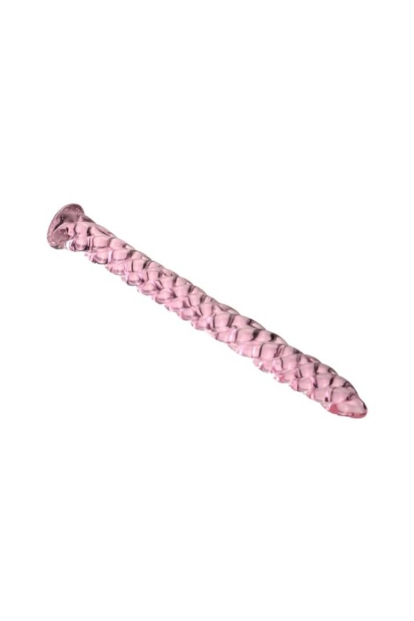 Masseur masculin en cristal rose, bouchon urétral fileté en verre Transparent, jouet dexercice masculin, prise de pénis urét