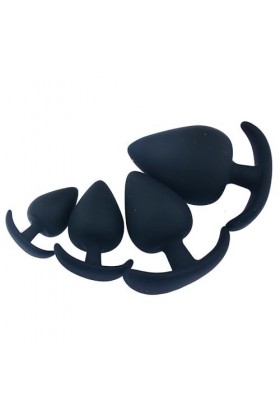 HUNTVE 4 Tailles différentes de Boules de Massage en Silicone plòg Fun pour Hommes et Femmes Noir .