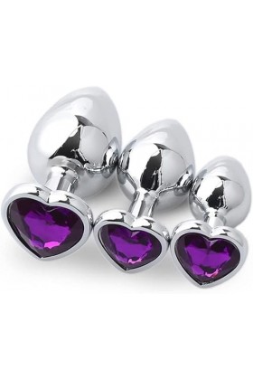 Lopotiony Kit de démarrage Āmşl Pl-ùg en Acier Inoxydable étanche 3 pièces Violet 