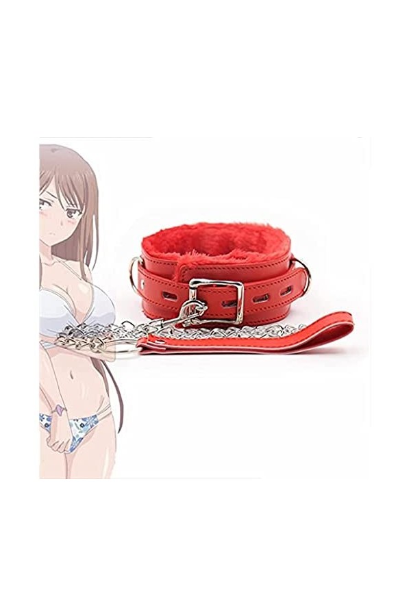 Collier zippé en cuir peluche réglable Ś?xu?ll?