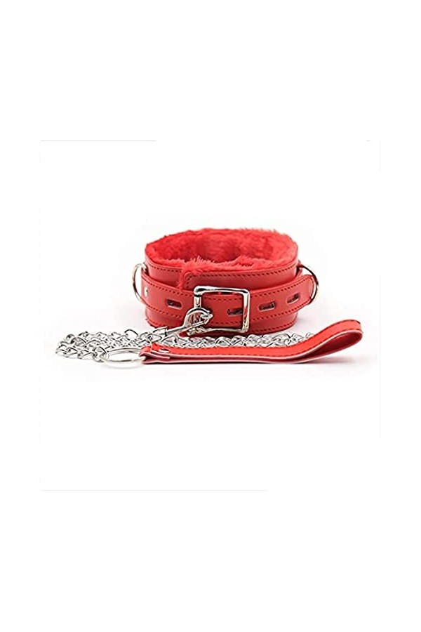 Collier zippé en cuir peluche réglable Ś?xu?ll?
