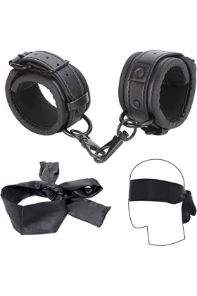 Manchette noire et ruban sexy noir pour femme, réglable