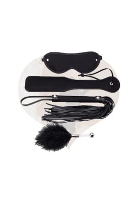 Accessoires de massage en cuir noir en 4 pièces fitness