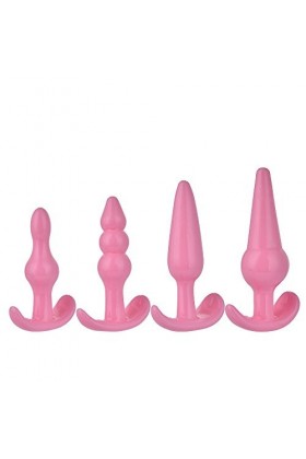 4pcs Jouets Plugs Silicone Plūg pour Débutant Rose 