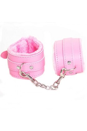 Iron-Story Bandes de Main en Cuir avec Peluche Douce pour Jeu de Chambre à Coucher en Couple