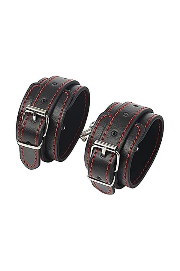 Ranpeng Accessoires de Sport Noir Rouge 2023, Manchettes réglables en Cuir, fête de Jeu de rôle