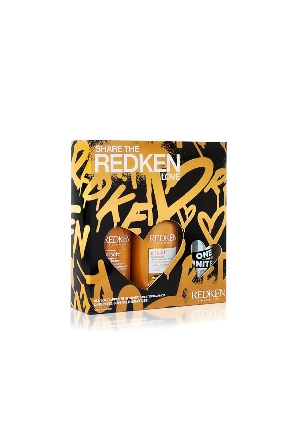 Redken, Coffret Découverte All Soft Hydratation Intense pour Cheveux Secs à Très Secs, Shampoing 300ml + Après-Shampoing 300m