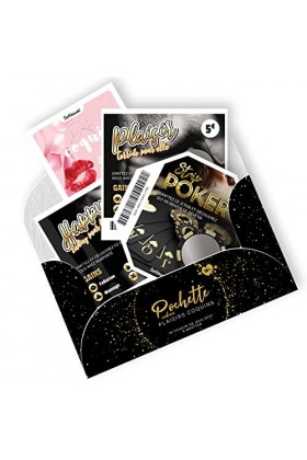SoKawaï - Pochette cadeau Plaisirs Coquins | 15 tickets de jeux sexy à gratter | Cadeau original pour les couples